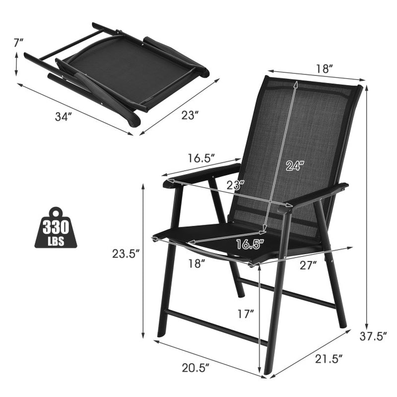 4-Pack Patio Portable Folding Chairs for Outdoor Camping