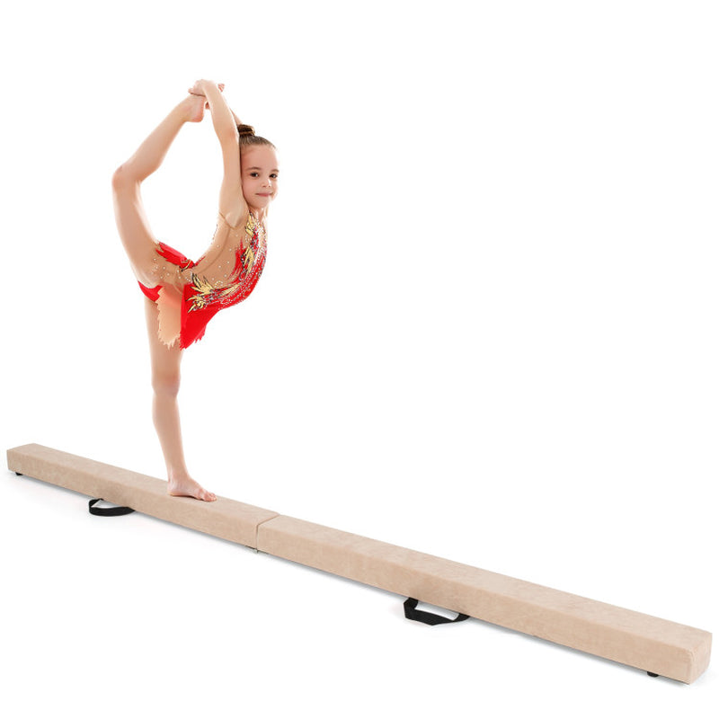 7 Feet Folding Portable Floor Balance Beam with Handles for Gymnasts