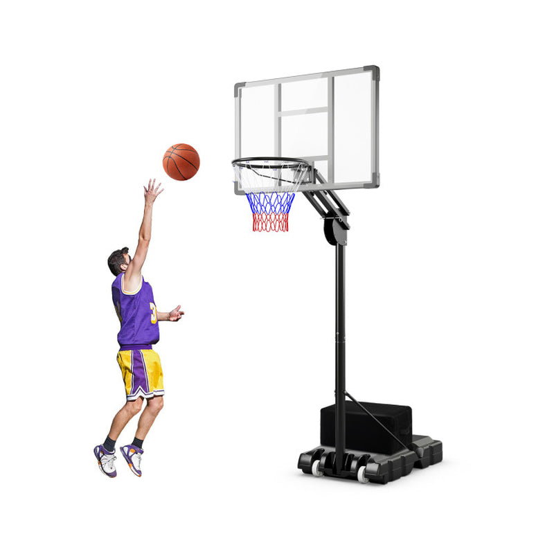 4.9-10 Feet Adjustable Basketball Hoop with Shatterproof Backboard