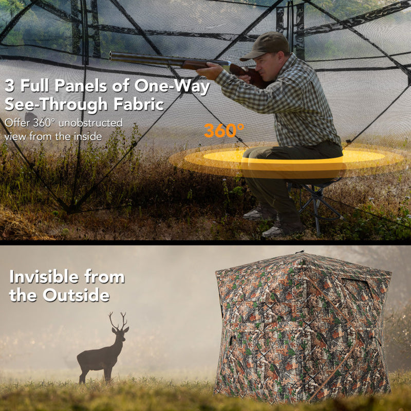 5-IN-1 Detachable Hunting Blind for 2-3 People with Skylight