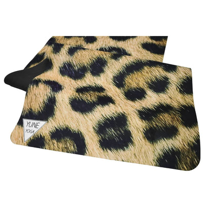 Foldable Suede Yoga Mat Leopard  Travel Mat