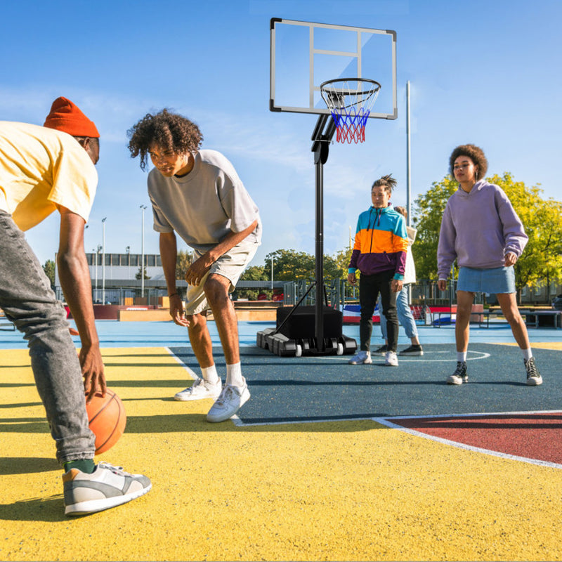 4.9-10 Feet Adjustable Basketball Hoop with Shatterproof Backboard