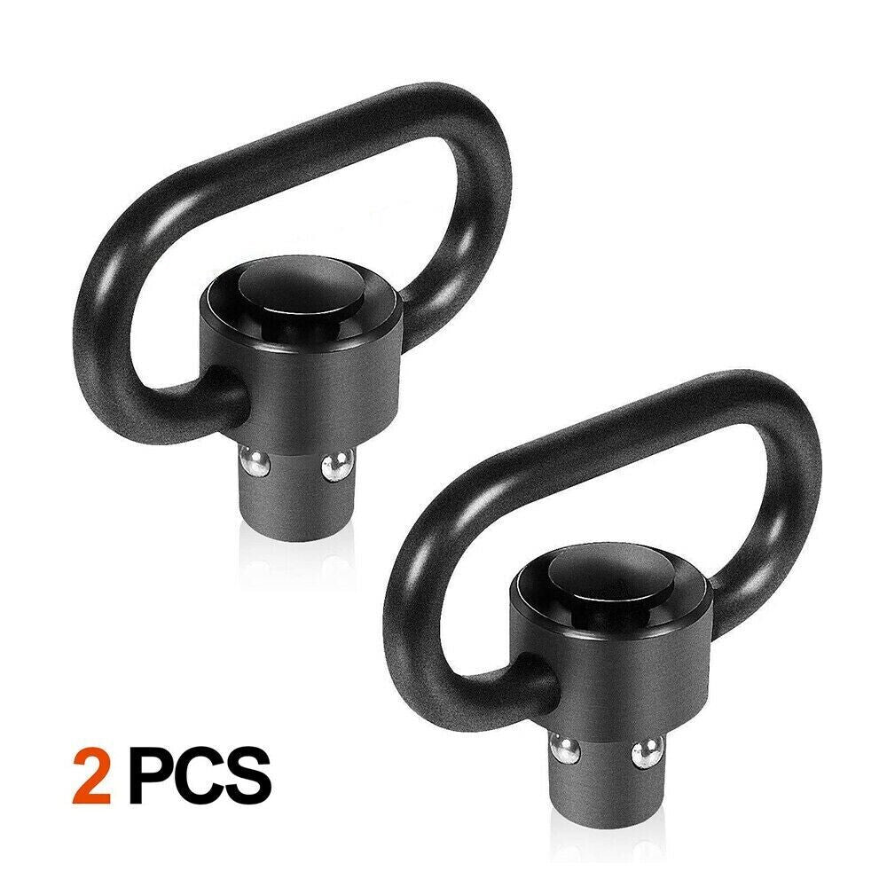 2PCS Heavy Duty Flush Push Button Quick Detach 1.25" Rifle QD Sling Swivel Mount