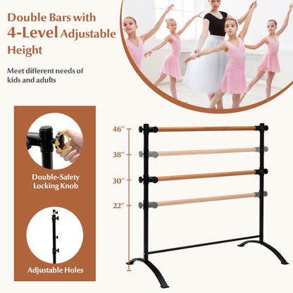 4 Foot Portable Freestanding Double Ballet Barre