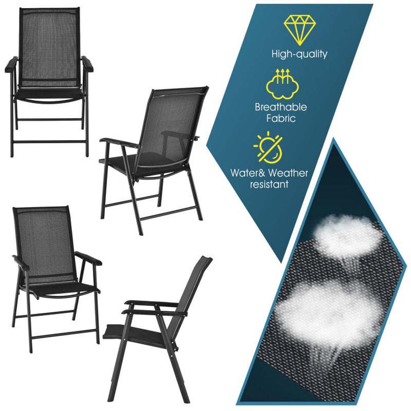 4-Pack Patio Portable Folding Chairs for Outdoor Camping