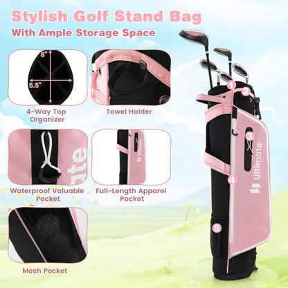 Junior Complete Golf Club Set with Stand Bag Rain Hood