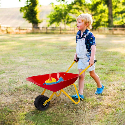 Outdoor Garden Backyard Play Toy Kids Metal Wheelbarrow