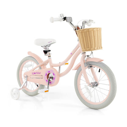 16-Inch Kids Bike with Adjustable Handlebar for Girls Boys Ages 4-7