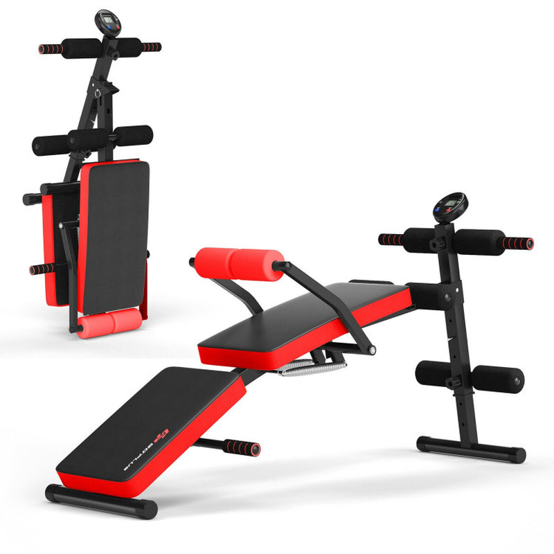 Adjustable Sit up Bench with LCD Monitor