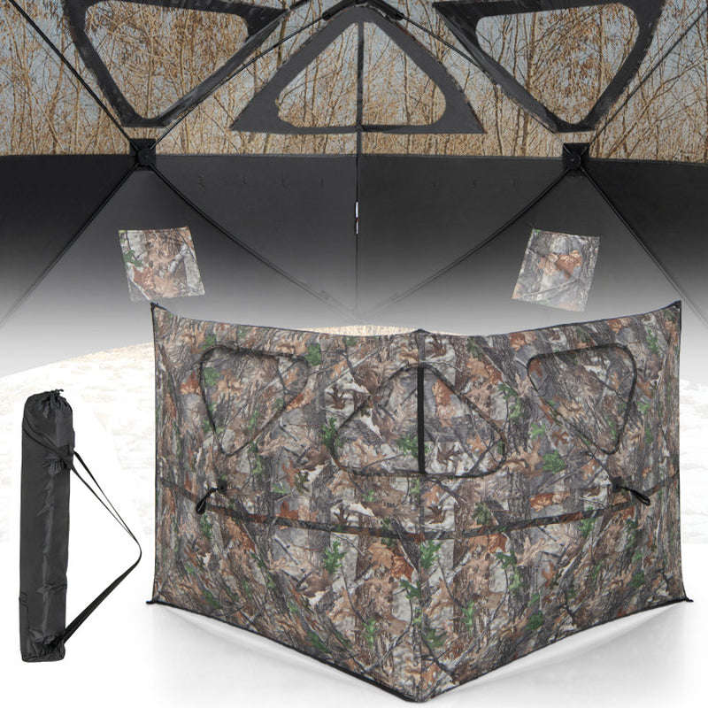 2-Panel Hunting Ground Blind Pop up Fence with 3 Shoot through Ports