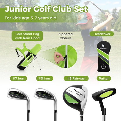 Junior Complete Golf Club Set Right Hand with Rain Hood for Kids