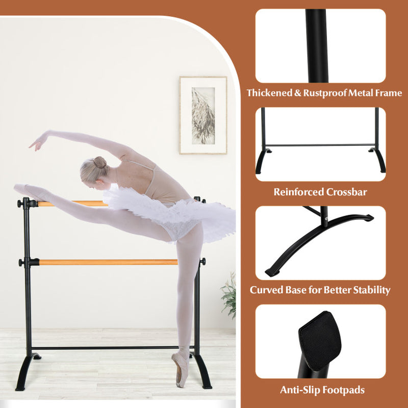 4 Foot Portable Freestanding Double Ballet Barre