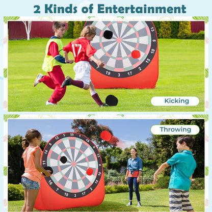 Large Dart Board for Kids with 4 Kick Balls