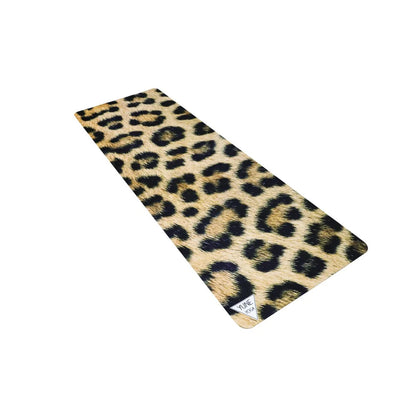 Foldable Suede Yoga Mat Leopard  Travel Mat