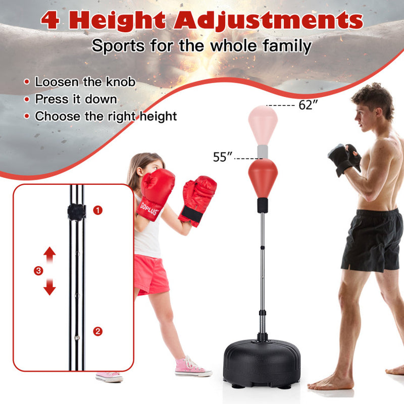 Adjustable Freestanding Punching Bag with Boxing Gloves