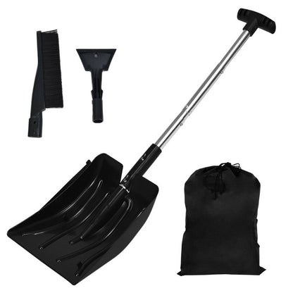 3-In-1 Snow Shovel with Ice Scraper and Snow Brush