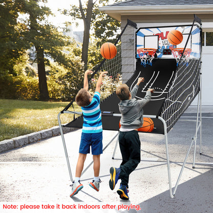 Foldable Dual Shot Basketball Arcade Game with Electronic Scoring System