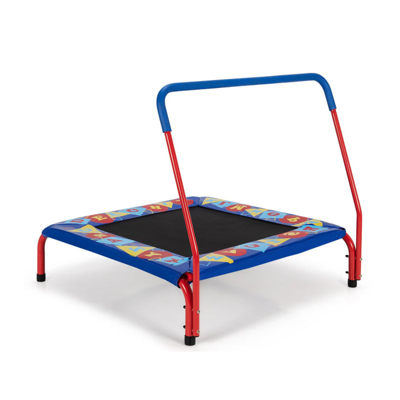 36 Inch Kids Indoor Outdoor Square Trampoline with Foamed Handrail