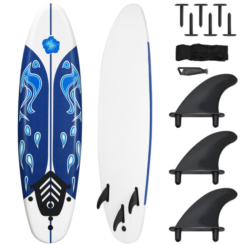 6 Feet Surfboard with 3 Detachable Fins